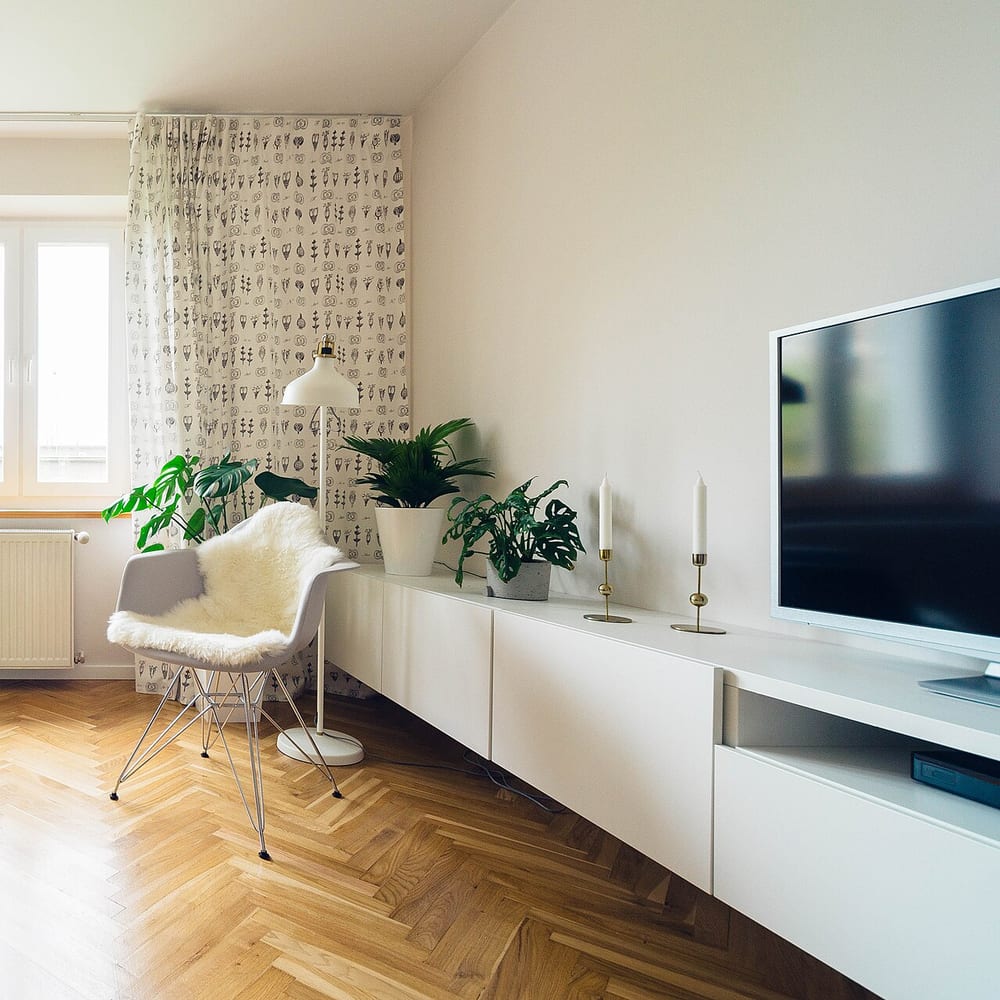 Bright, freshly furnished living room